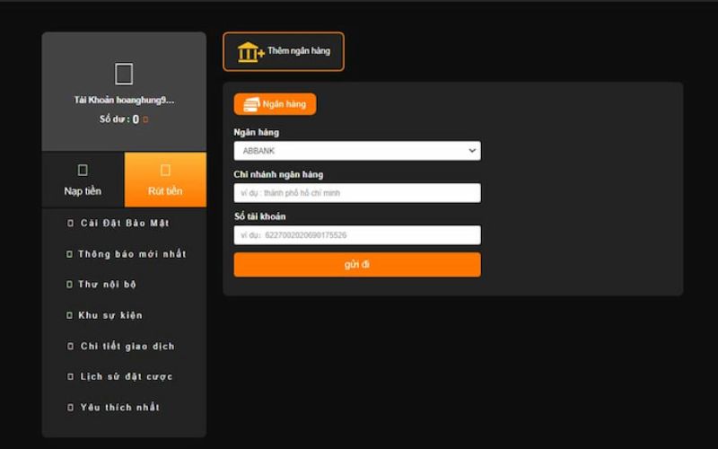 Các bước rút tiền 33BET chi tiết